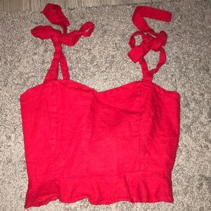 Red tank top w frill